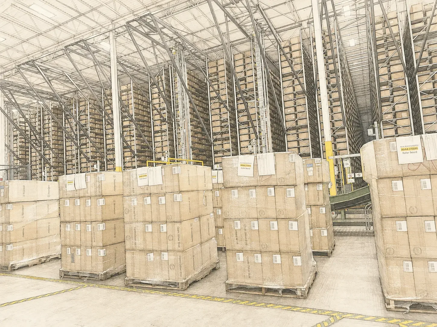 Warehouse pallet racking supporting a full RFID capability deployment
