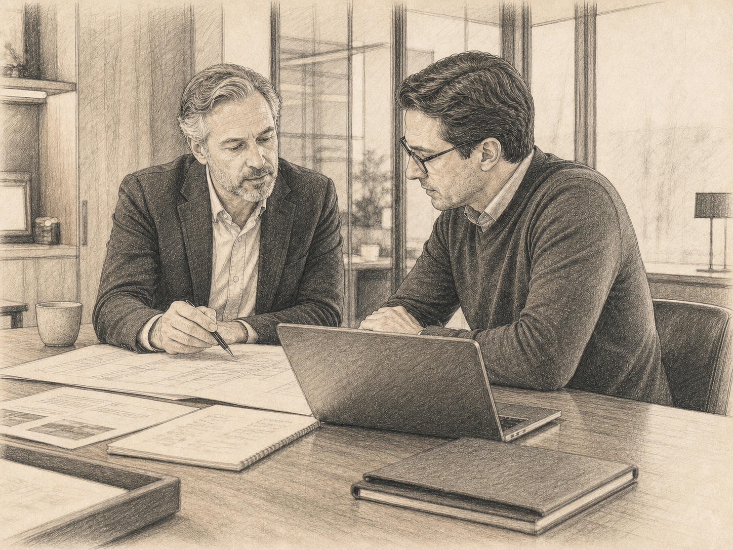 Enterprise leaders in a private RFID strategy consultation